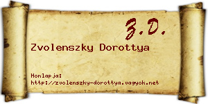 Zvolenszky Dorottya névjegykártya